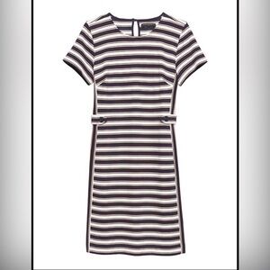 Banana Republic Dress Womens 4 Blue White Striped Nautical Sheath Short Sleeve​